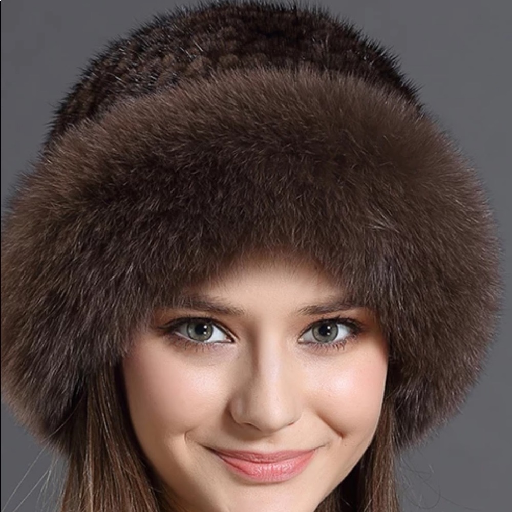 Real mink fur hat